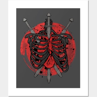 Sword through my heart skeleton Posters and Art